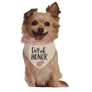 NWT Dog of Honor Wedding Bandana with Pink Bow